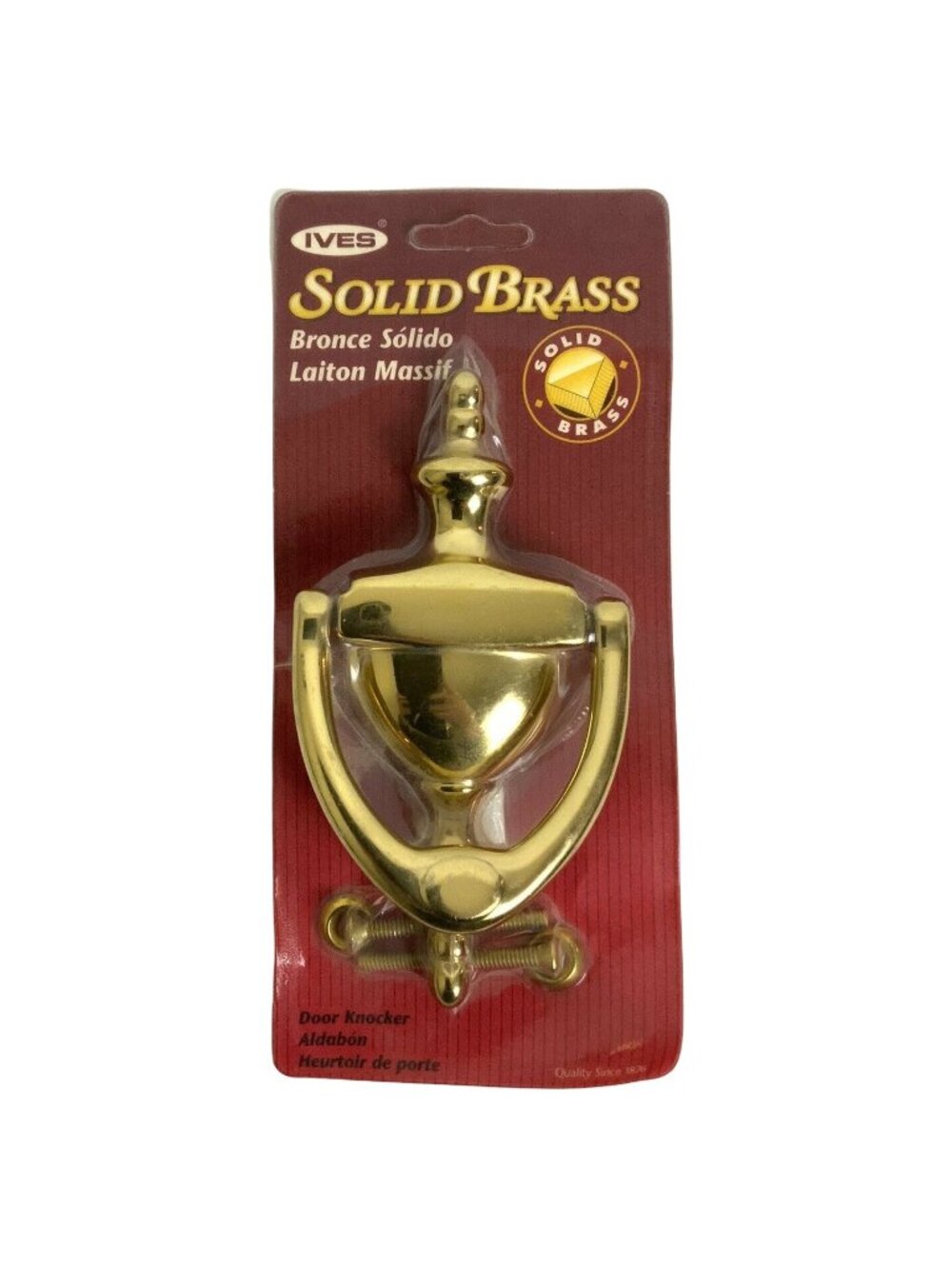 Ives Solid Brass Door Knocker Traditional Design Durable & Glossy Finish New